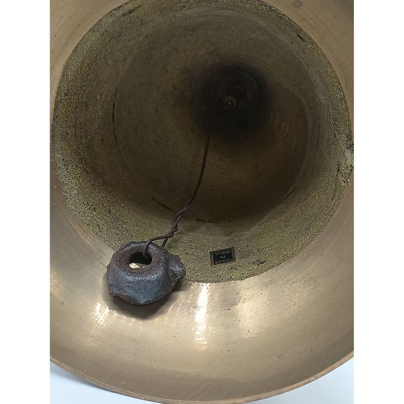 Vintage Large Brass Bell Handheld Etched Detailed Worship Dinner Home Decor - Picture 6 of 11